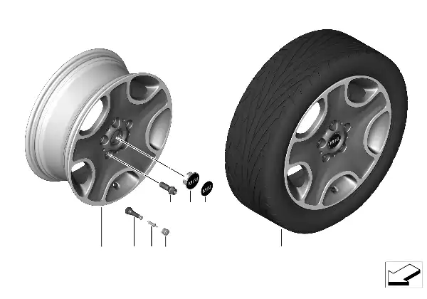 MINI LM-velg 5-Hole Black Star 138