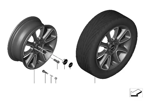 MINI LM-velg Sandblast Turned 132