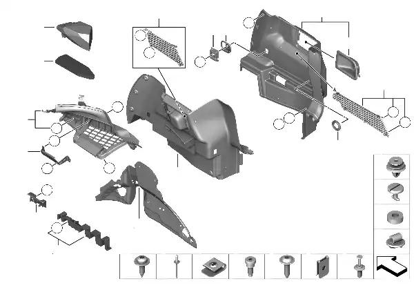 トリム パネル トランク ルーム サイド
