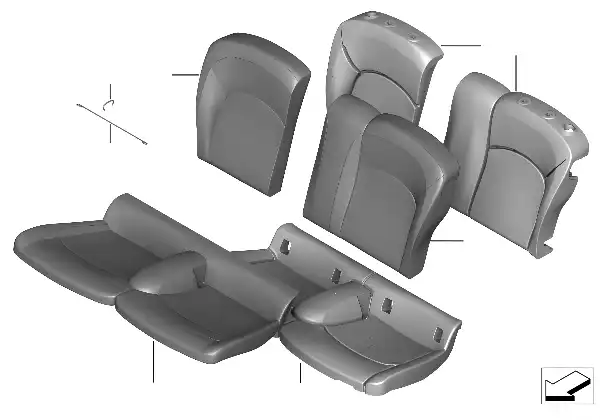Seat, rear, uphlstry/cover, load-through