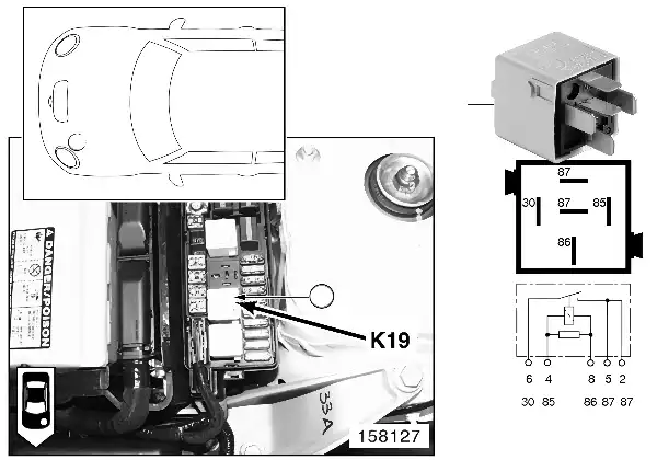 Relay for a/c compressor K19