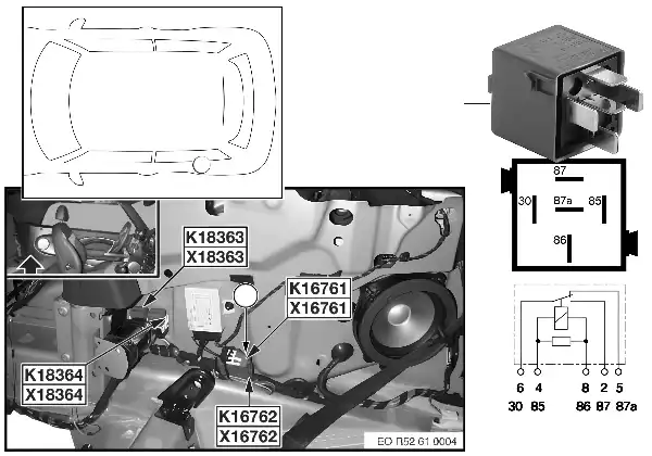 Relay, roof locking mechanism 1 K16761