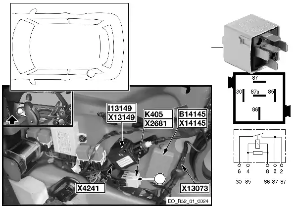 Relay for stowage lock K405
