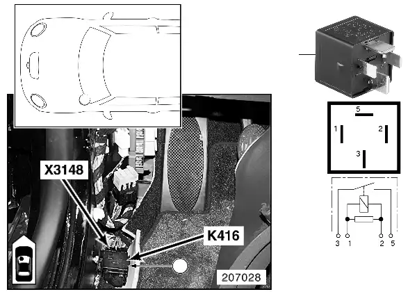 Relay for heated windshield K416