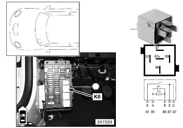 Relay for headlight cleaning system K6