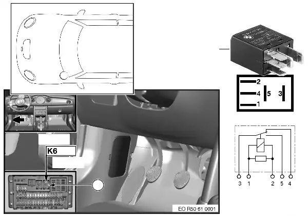 Relay for headlight cleaning system K6