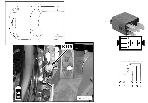 Relay for rear washer pump K119
