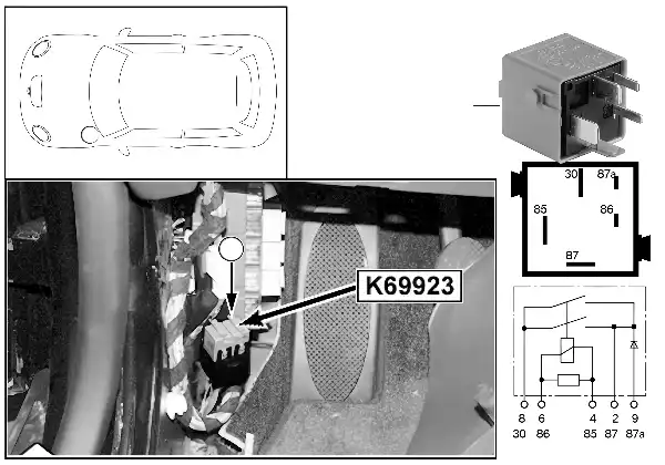 Relay, steering control unit fan K69923