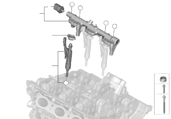 Hogedrukrail / injector