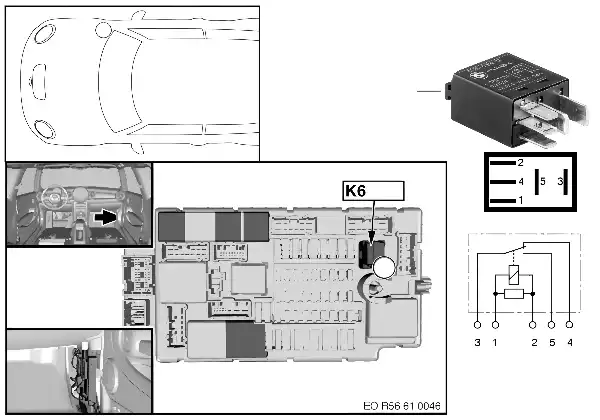 Relais lave-phares K6