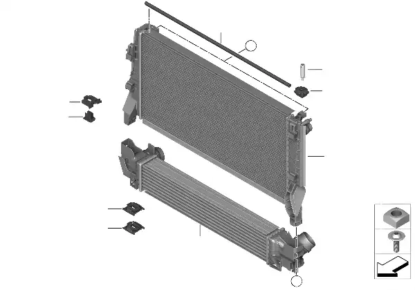 Pièces de fixation radiateur