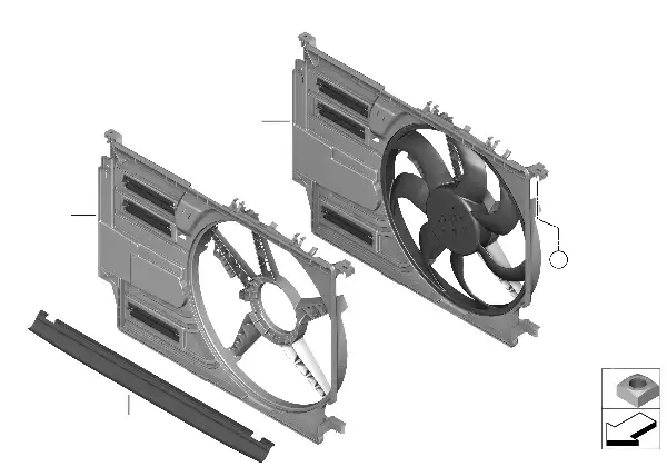 Cadre de ventilateur, néc.de montage