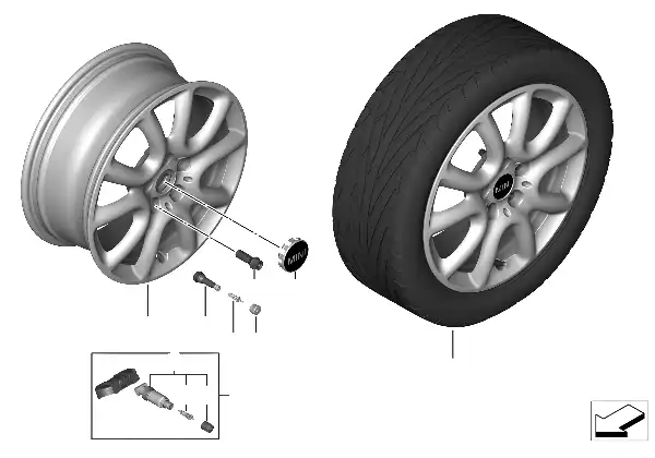 MINI 轻铝合金轮辋 Race Spoke 498 - 17''