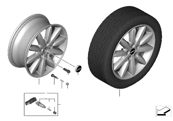 MINI 轻合金轮辋 Propeller Spoke 503-17''