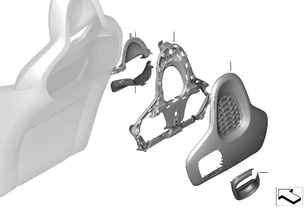 Seat, front, backrest trim covers