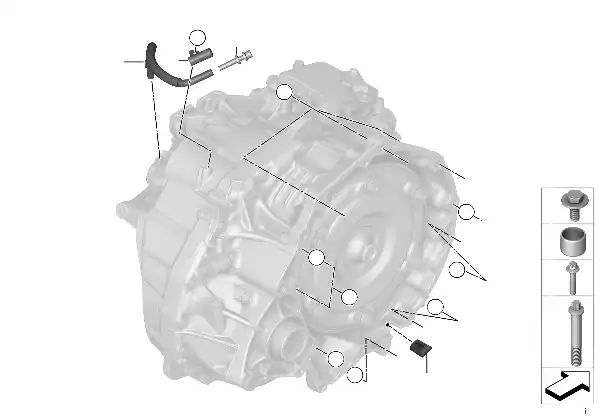 GA8F22AW versnellingsbak bev./delen