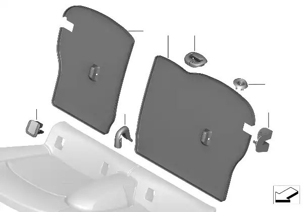 Seat, rear, backrest trim covers