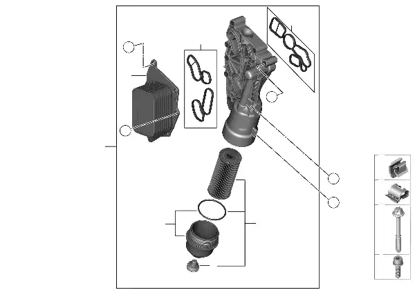 Lubricat.syst.-oil filter,heat exchanger