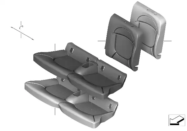 Asiento trasero acolchado y tapizado