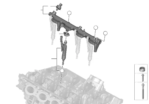 Hogedrukrail / injector
