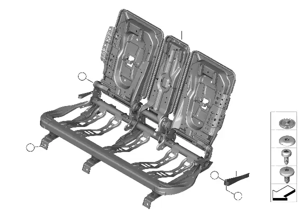 Asiento tras. bastidor asiento básico