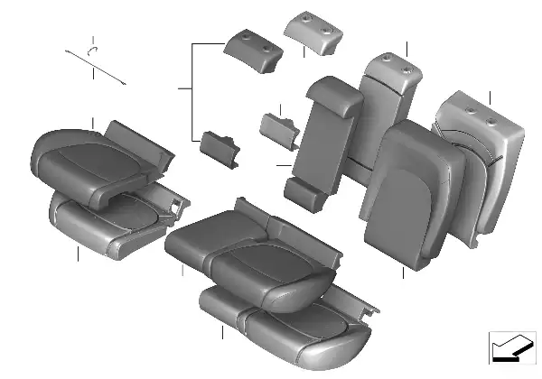 Asiento trasero acolchado y tapizado