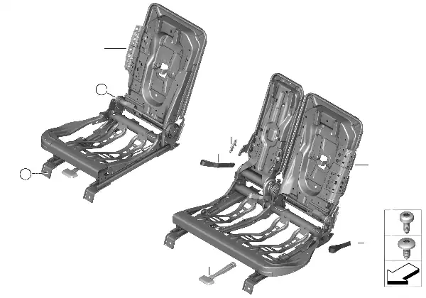 Asiento tras. bastidor asiento confort