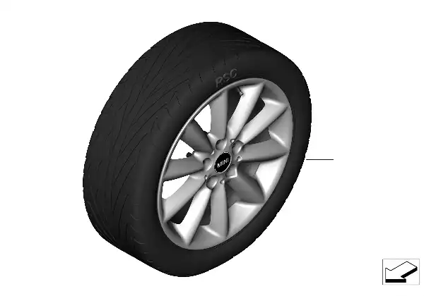 MINI LM 휠, 벤트 스포크 518 - 17"