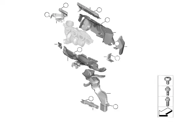 Turbocompressor-hitteschild