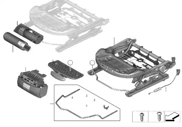 Seat, front, seat frame